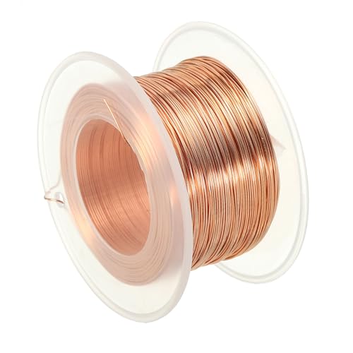 PATIKIL 282.15 Feet Solid Bare Copper Wire,24 Gauge 99.96% Pure Copper Wire 0.5mm Soft Beading Wire Metal Plant Stem Ties for Jewelry Craft (86m) - size: 0.5mm x 282.15ft