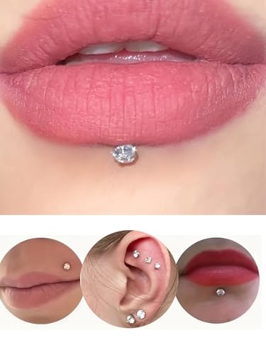 QWALIT Piercing Taper Threadless Insertion Tool - Titanium Labret Pin 16g, 18g, 20g - color: D12 - Gold Threaded+Threadless