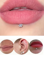 QWALIT Piercing Taper Threadless Insertion Tool - Titanium Labret Pin 16g, 18g, 20g - color: D12 - Gold Threaded+Threadless