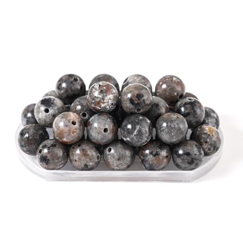100Pcs Natural Stone 6mm Flame Stone Yooperlite Round Loose Gemstone Energy Healing Beads Hole Size 1mm DIY Smooth Beads for Bracelet Necklace Earrings Jewelry Making - color: Flame Stone Yooperlite, size: 6mm