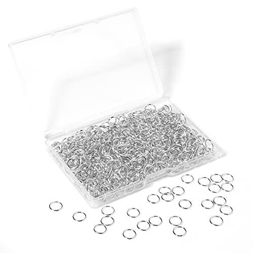 1000 Pcs 8mm Open Jump Rings Silver Plated Jump Rings for Jewelry Making Single Ring Bulk for DIY Craft Earring Necklace Bracelet Pendant Choker Jewelry Making Findings and Key Ring Chain - color: Silver, size: 8mm