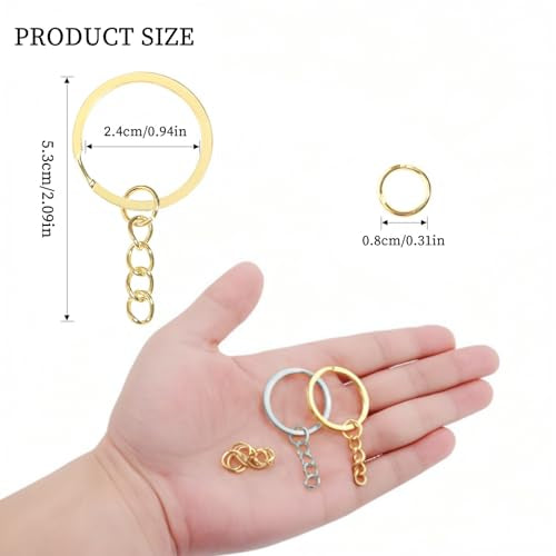 50Pcs Keychain Key Ring with Chain Bulk Split Key Chain,1.1 Inch Key Chains Parts with Open Jump Ring Connector for Jewelry Making Crafts (Mixed Colors) - color: 50Pcs Mix