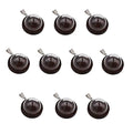 ZenRa 10 Pieces Glass Dome with Wooden Base Glass Vial Pendant with Wood Hollow Cabochons Charms (25mm Dome Dark Coffee) - size: 25mm Dome Dark Coffee