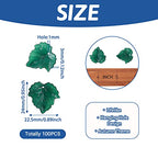 Crafans 100Pcs Green Acrylic Leaf Beads Plant Pendants Summer Maple Leaf Beads Charms Beaded Plant Kit for Crafts DIY Bracelets Earring Jewelry Making Supplies 24x22.5x3mm - color: Dark Green