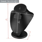 MOOCA Jewelry Display Necklace Chain Bust Display Holder Stand, Necklace Mannequin Bust, Jewelry Stand, Black PU Faux Leather - color: Black PU Faux Leather