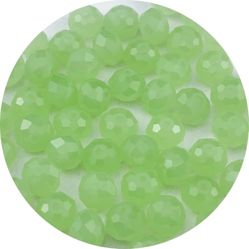 400pcs 4mm Crystal Glass Beads Faceted Rondelle Glass Spacer Beads for Bracelets Necklace Pendants Earrings Key Chains Jewelry Making(Light Green Jade) - color: Light Green Jade, size: 4mm