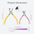 4PCS Band Leather Punching Pliers 2.0mm Belt Punch Tool for Belt with Ruler & Wire Cutters, Punching Tool Lace Punch Hand Wrist Strap Leather Punching Tool for DIY Craft Shoes Fabric - style: Full Kits