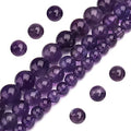 Natural Amethyst Crystal Beads 8mm Purple Polished Round Smooth Healing Gemstone Beads for Jewelry Making 15 Inch - color: Amethyst, size: 8mm