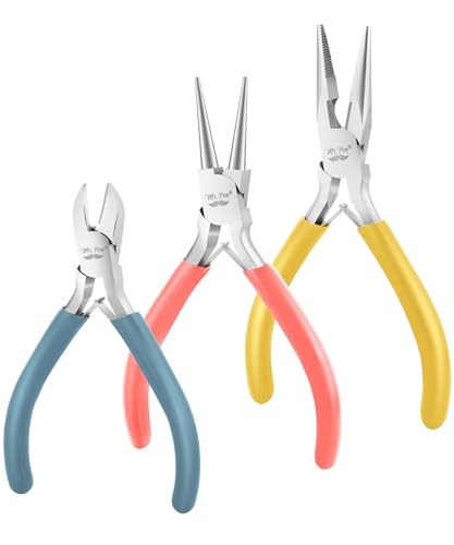 Mr. Pen- Pliers for Jewelry Making, 3 Pack, Chain Nose, Round Nose Pliers Set and Wire Cutter for Beading, Wire Wrapping, Jump Rings, Jewelry Repair, Crafting, DIY - color: Multicolor 2