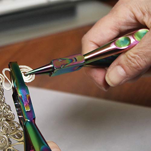 The Beadsmith 6-Piece Chroma Set - Jewelry-Making Tools Kit, Rainbow Titanium Finish, Includes 4 Pliers w/Tweezers and Scissors, Matching Case Included