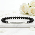 INSYOHO Dont Let the Hard Days Win Bracelet – Inspirational Healing Crystal Bracelet for Women & Men, Agate & Amethyst Beaded Adjustable, Motivational Gift for Stress Relief & Positivity - color: Frosted