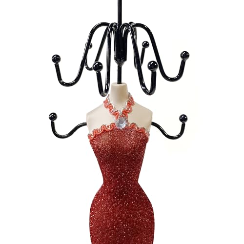 2 PCS Set Jewlery Display Shoe Ring Holder - Mannequin Necklace Display Bracelet Orgaziner (Red) - color: Red