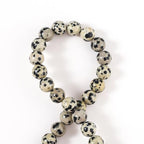 100Pcs Natural Stone 6mm Dalmatian Round Loose Gemstone Energy Healing Beads Hole Size 1mm DIY Smooth Beads for Bracelet Necklace Earrings Jewelry Making - color: Dalmatian, size: 6mm