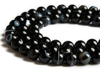 100pcs 10mm Black Stripe Agate Beads Natural Gemstone Beads Round Loose Beads for Jewelry Making - color: Black Stripe Agate, size: 10mm