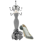 2 PCS Set Jewlery Display Shoe Ring Holder - Mannequin Necklace Display Bracelet Orgaziner (Gary) - color: Gary