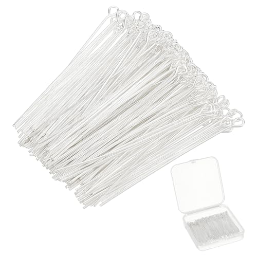 220Pcs Head Pins 925 Sterling Silver Plated Flat Ball Head Eye Pins Brass Jewelry Pins Needles 45mm for Jewelry Making Findings Accessory Supplies DIY Craft Earring Charms Necklace - size: 45mm