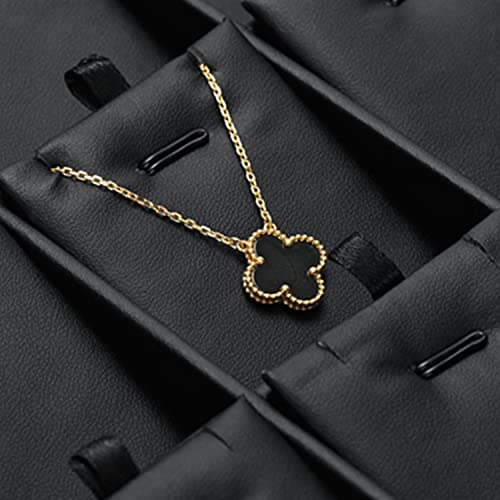Black PU Leather Jewelry Display Tray 24 Grids Pendant Earrings Necklace Organizer Display Showcase Jewelry Storage Tray - style: Necklace Tray