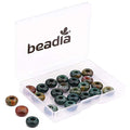 BEADIA Natural Indian Agate Rondelle Stone with Large Hole (4mm) Loose Semi Gemstone Beads for Jewelry Making 10mmx4mm 24pcs - color: Indian Agate, size: 10mm x 4mm