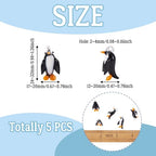 FASHEWELRY 5Pcs Handmade Ocean Penguin Lampwork Glass Pendants Black Marine Life Little Penguin Loose Beads Charms for DIY Jewelry Project Making - color: Penguin-Black