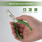 SPEEDWOX Mini Curved Nose Pliers with Serrated Jaw and Chain Cutter - 5 Inch Long Nose Pliers for Crafts, Jewelry Repair & Wire Jewelry Making - style: Angled nose pliers with cutter