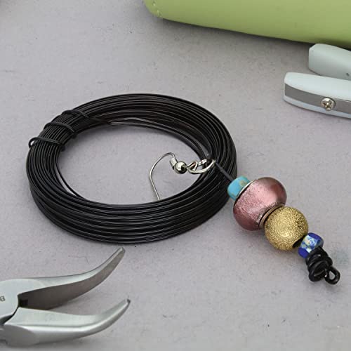 The Beadsmith Half-Round Craft Wire – Soft Temper Jewelry Wire, Black Color, 18 Gauge, 7 Yards - color: Black, size: 18 Gauge
