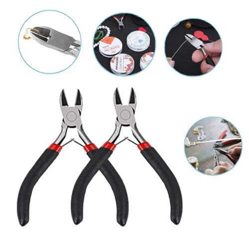2 Pack Small Wire Cutters,Side Cutters for Crafts,Flush Cutting Pliers for Jewelry Making,Wire Pliers Floral Wire Cutters Tools for Floral,Zip Tie Cutters for Cable Tie,Wire Cutting Tool - style: Side Cutter