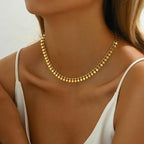 Gold Chain Necklace for Women 18K Gold Plated Dainty Star Cross Heart Cuabn Choker Chains Stainless Steel Trendy Jewelry Christmas Gifts - color: Tiny Star