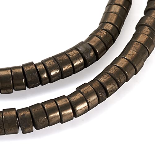 Craftdady 98Pcs Heishi Coin Natural Pyrite Beads 6mm Tiny Flat Round Disc Spacer Beads Healing Chakra Loose Beads for Jewelry Bracelet Necklace Earring - color: Pyrite, size: 6mm