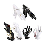Homeanda White Resin Hand Form with a Stand Ring Hand Chain Bracelet Jewelry Display Stand Holder Organizer Photograph Props Home Decor