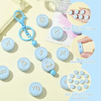 LiQunSweet 12 Pcs Silicone Focal Beads Rubber Silicone Beads Round Twelve Constellations 12 Zodiac Signs Bead Charms for Bracelet DIY Keychain Making Craftings Necklace Lanyard - color: Zodiac Signs Silicone Bead_12 Pcs