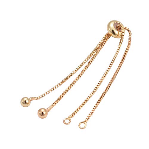 DanLingJewelry 10pcs Adjustable Slider Bracelet Slider Extender Chains Friendship Bracelets with Round Charms for Jewelry Making DIY 9 Inches(240mm) G - color: StyleⅫIII-10 pcs-Golden