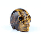 50mm Tiger Eye Natural Stone Carved Skulls Reiki Healing Statue Collectible Figurine (Yellow Tiger Eye) - color: Tiger Eye