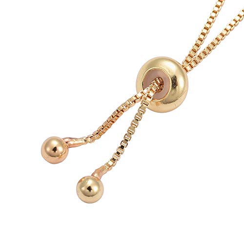 DanLingJewelry 10pcs Adjustable Slider Bracelet Slider Extender Chains Friendship Bracelets with Round Charms for Jewelry Making DIY 9 Inches(240mm) G - color: StyleⅫIII-10 pcs-Golden