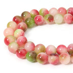 60pcs 6mm Natural Watermelon Tourmaline Gemstone Beads Energy Healing Crystal Round Loose Stone Beads for Jewelry Making, DIY Bracelets Necklaces - color: Watermelon Tourmaline, size: 6mm