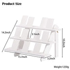 51pcs Wood Tiered Earring Display Stand, 3-Tier White Retail Jewelry Card Display With Groove + 50 Earring Cards, Portable Ring Organizer Holder, Showcase Racks for Business - color: White