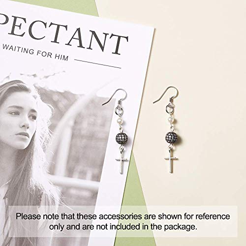 KISSITTY 200Pcs Stainless Steel French Earring Hooks with Coil Hypoallergenic 14x17mm Fish Ear Wires with 2mm Loop for DIY Dangle Earring Making