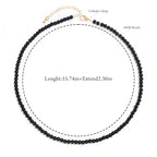 Crystal Choker Necklaces for Women,4mm Handmade Natural Stone Choker Beaded Necklace Healing Crystal Necklace Gemstone Bead Necklaces for Women - color: Black Obsidian