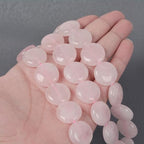 Natural Rose Quartz 20mm Coin Disc Loose Beads 16 Inch for DIY Jewelry Making Beads - color: Rose Quartz