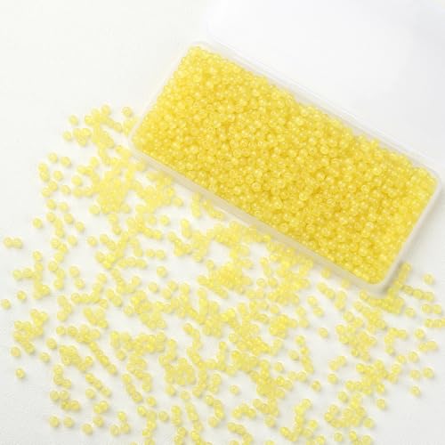 1000Pcs 4mm Yellow Glass Beads for Bracelets, Round Glass Crystal Beads for Bracelet DIY Crafts Jewelry Making Kits Earring Necklaces (Yellow) - color: Yellow, size: 4mm 1000pcs