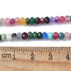 115pcs/strand Dyed Natural Jade Rondelle Beads, 4x2mm Faceted Crystal Stone Smooth Loose Spacer Beads for Jewelry Making Bracelets Earrings DIY Beading Craft Supplies, Mixed Color - color: Mixed Color