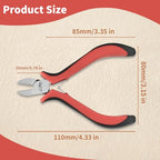 5-Pack 4" Wire Cutters, Spring Loaded Side Cutters for Jewelry Making, Flush Cut Pliers with Angled Design, Small Wire Cutters for DIY, Craft, Electronics, Repairing