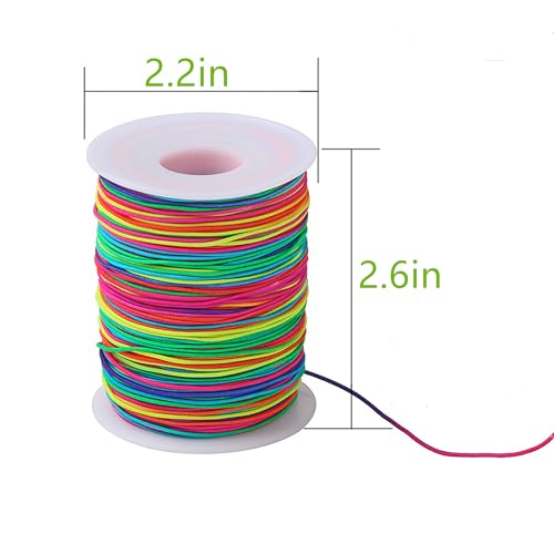 Elastic Jewelry Thread, 1mm Braided Thread, Used for Making Bracelets, Necklaces, DIY Crafts 100 Meters (Colorful 100 Meters) - color: Colorful 100 Meters