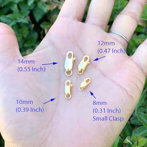 2pcs Adabele Real Yellow Gold Plated Sterling Silver 10mm (0.39 inch) Rectangle Lobster Trigger Clasps Hypoallergenic Nickel Free for DIY Jewelry Making SS250-10 - color: Gold Plated Sterling Silver, size: 10mm (0.4") Small - 2pcs