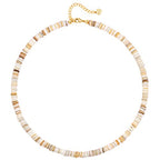 CANEVINKA Bohemian Beaded Choker Necklace 18K Gold Plated Bead Pendant Necklace Vintage Handmade Jewelry for Women - style: Shell Bead