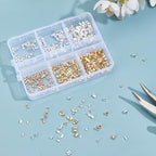 Beebeecraft 1 Box 600Pcs 6 Styles Silver Crimp Beads 18K Gold & Sterling Silver Plated Tube Crimp Beads 1/2/2.5mm Column Stoppers End Caps Loose Spacer Beads for Jewelry Making