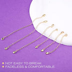 6 Pcs Gold Necklace Extenders for Women Non Tarnish Gold Bracelet Chain Extenders Set, Extensions 2 Inch, 4 Inch Bracelet Anklet Extender