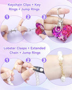 990PCS FIVEIZERO Keychain Making Kit - Keychain kit with Key Ring, Key Chain Clip, Lobster Claw Clasps, Swivel Snap Hook, Jumprings & Extender Chain for Crafts, DIY Projects and Jewelry Making - color: mix