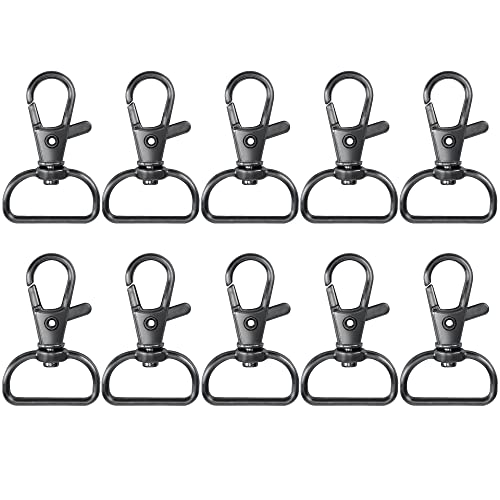 Swivel Snap Hook 35 PCS Black Lanyard Clips Metal Lobster Claw Clasps Keychain Hook with 3/4 INCH D Ring for Macrame Keychain Swivel Clips for Making Key Fobs - color: Black