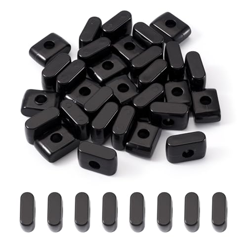Craftora 30Pcs Black Acrylic Slider Letter I Beads Block Charm Chunky Bubble Alphabet Bead Large Hole Initials Beads for Keychain Bracelet Necklace Jewelry Making - color: Letter I