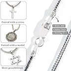 Solid 925 Sterling Silver Necklace For Men, wide 2-3-4mm Rope Link Chain Necklace For Women Mens With Lobster Clasp, Gifts For Him 18 20 22 24 Inch - size: 20 Inch, style: 2MM (Sterling Silver)